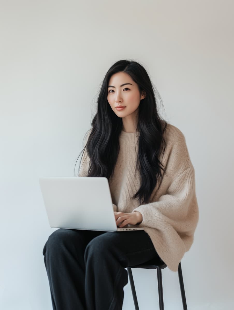 Person booking online from a laptop